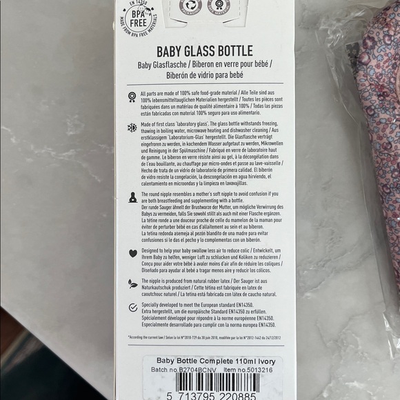 BIBS Baby Glass Bottle Set with Liberty Floral Sleeves - Picture 5 of 5